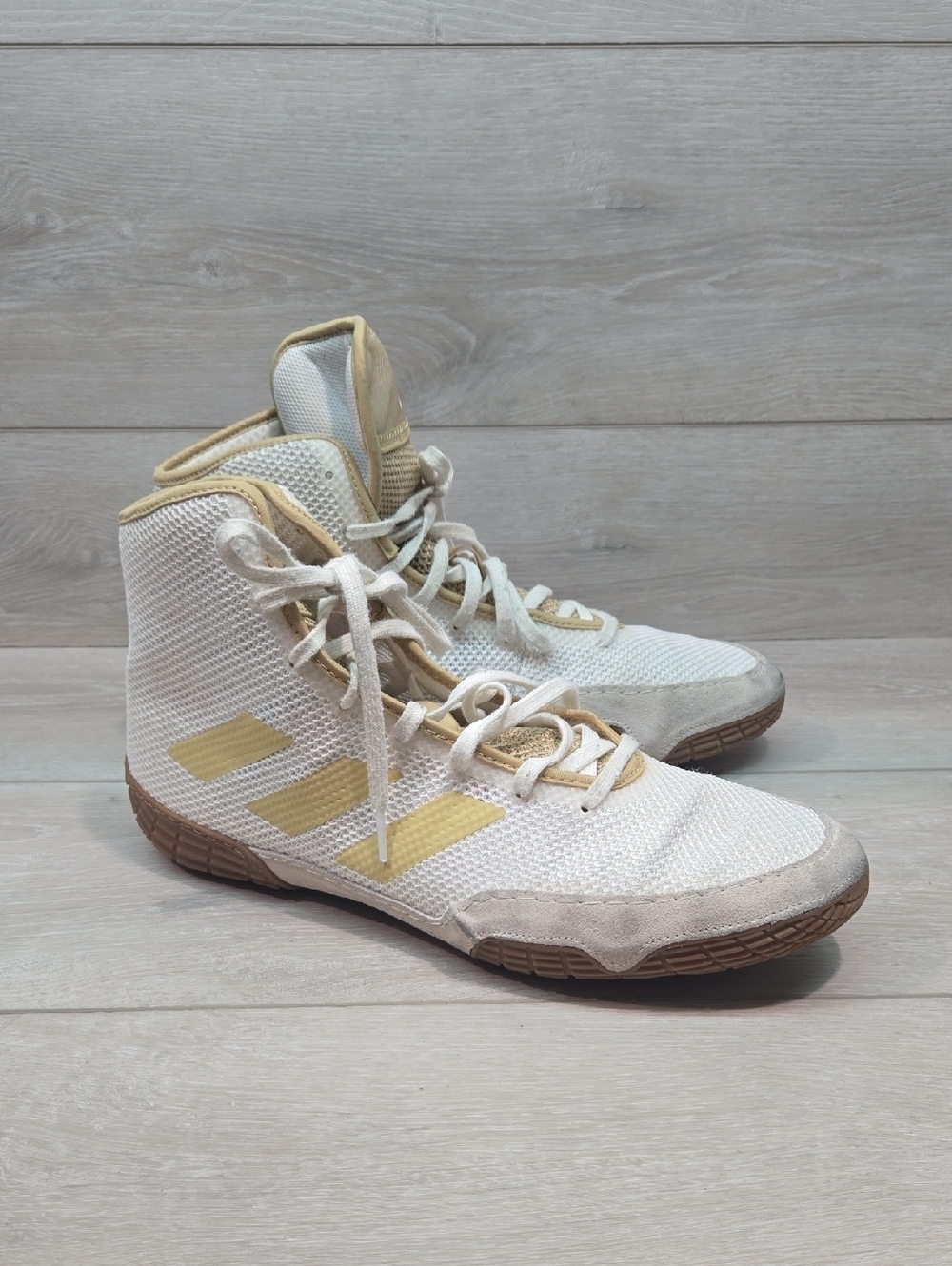 Adidas Mens High Top White& Gold Athletic Shoes Sneakers Boots Sz 11.5